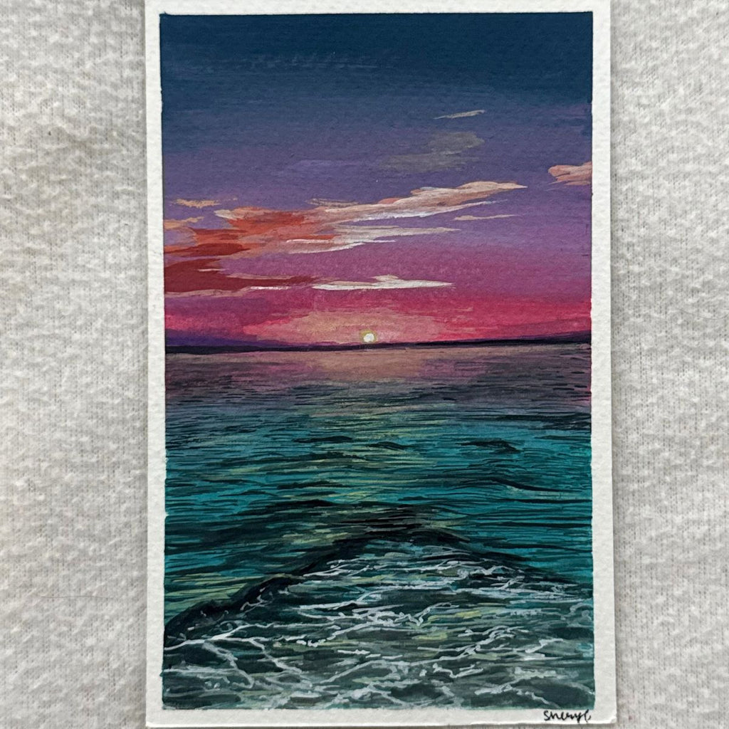 evening over the tide | 3.5x5.5"